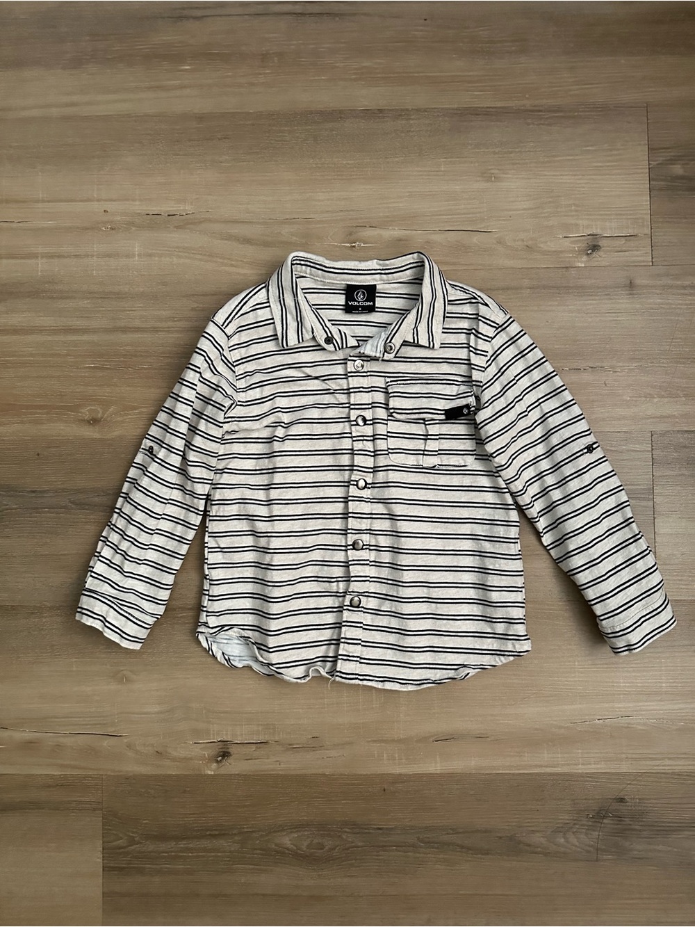 Volcom Boys Striped Long Sleeve Button-Up Shirt Size 6